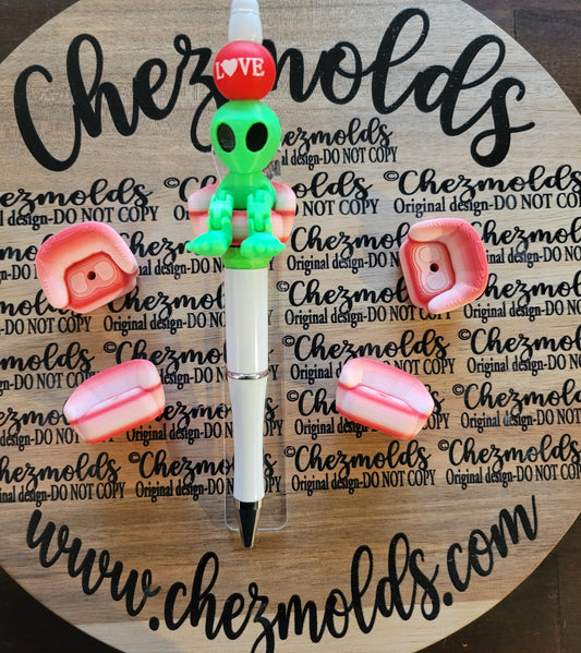 CE 3d printed focal Bead- loveseat- red velvet