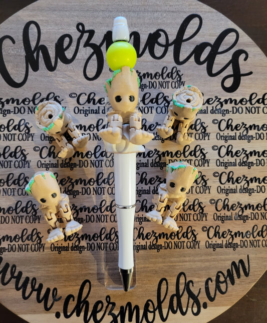 CE 3d printed focal Bead- Tree guy kicker ( flexy feet )