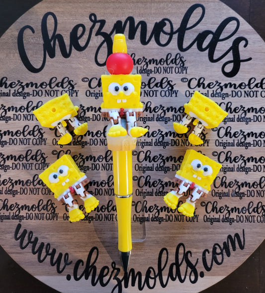 CE 3d printed focal Bead- Spongey kicker ( flexy feet )