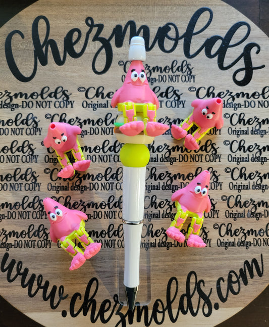 CE 3d printed focal Bead- starfish kicker ( flexy feet )