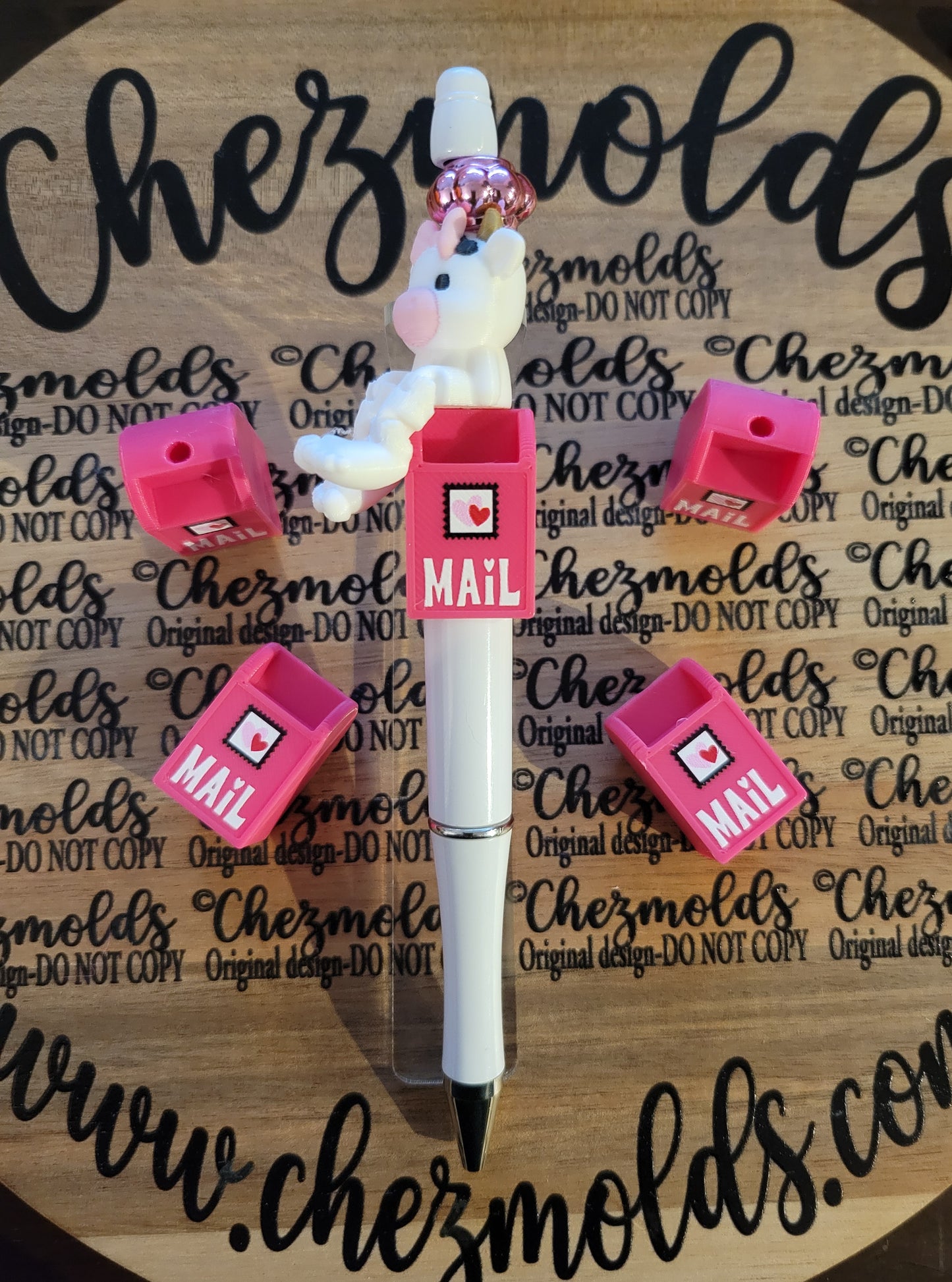 CE 3d printed focal Bead -love mail box