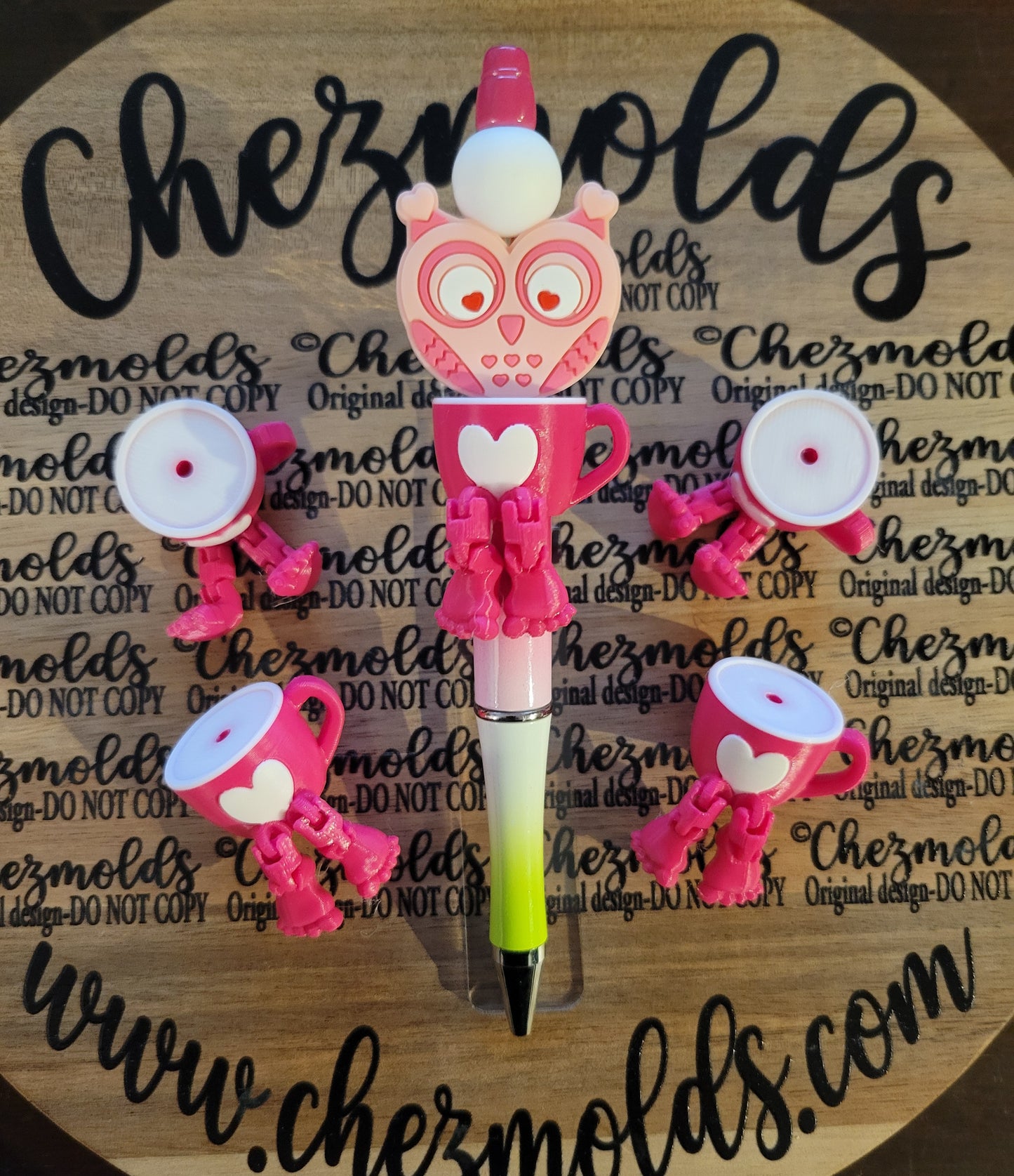 CE 3d printed focal Bead- Coffee love kicker ( flexy feet )