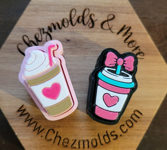 CE 3d printed  fidget clicker- with keychain hole -love coffees