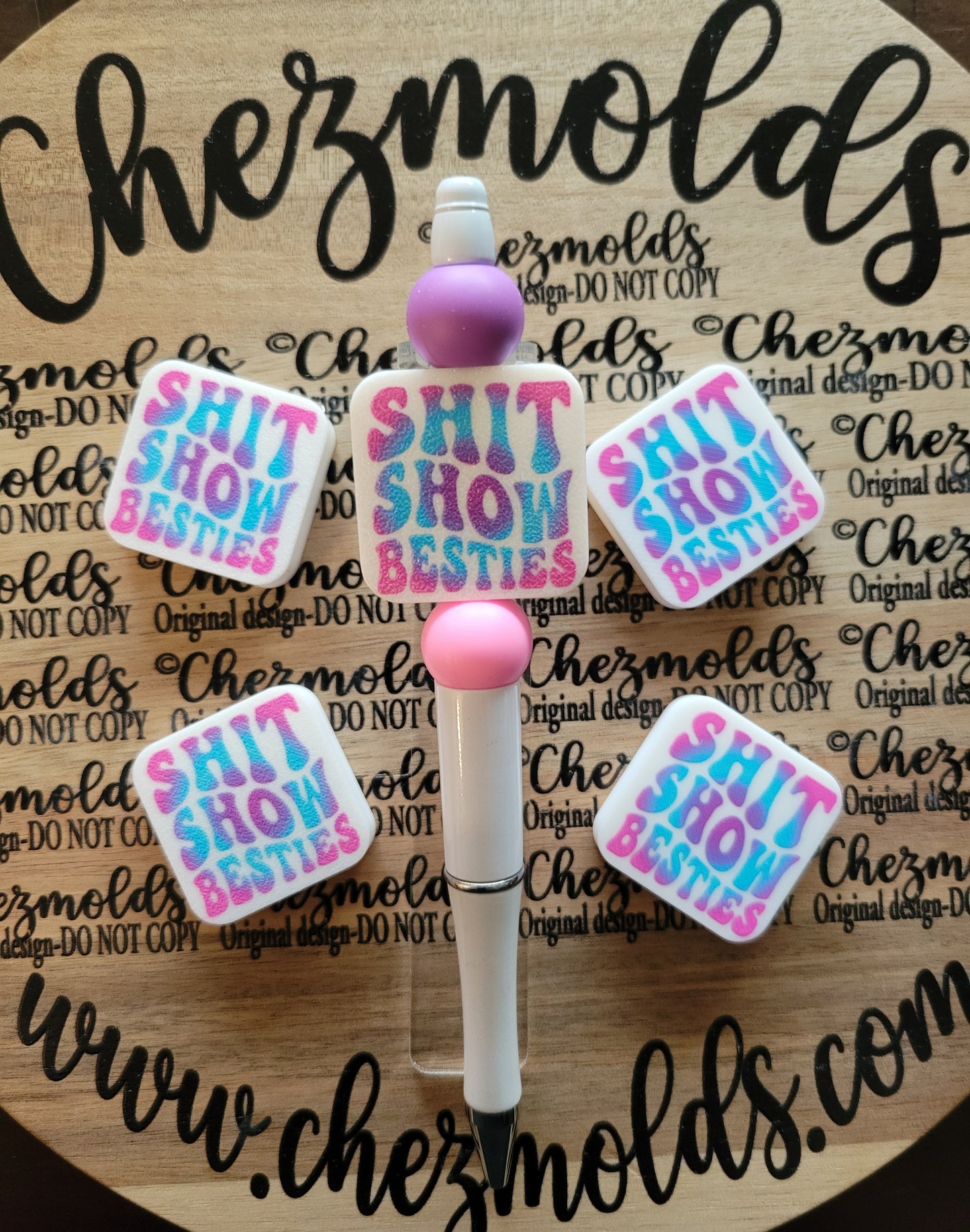 CE 3d printed focal Bead - Sh*t Show besties