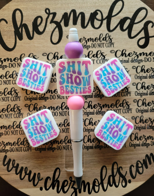 CE 3d printed focal Bead - Sh*t Show besties