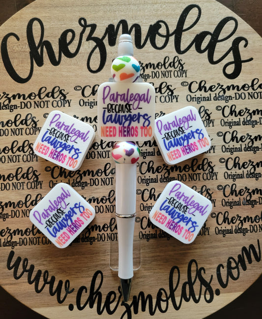 CE 3d printed focal bead-Paralegal- because lawyers need heros too