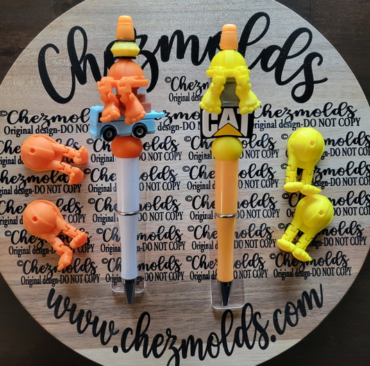 CE 3d printed focal Bead- Hard hat kicker ( flexy feet )