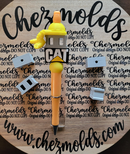 CE 3d printed focal bead-grey cinder block