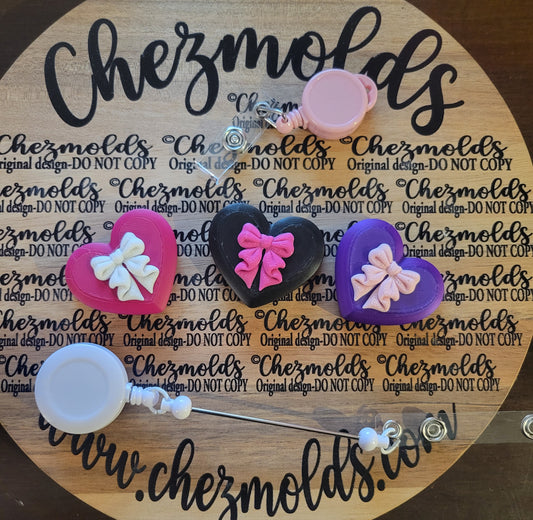 3d printed 3D flatback-hearts with bow