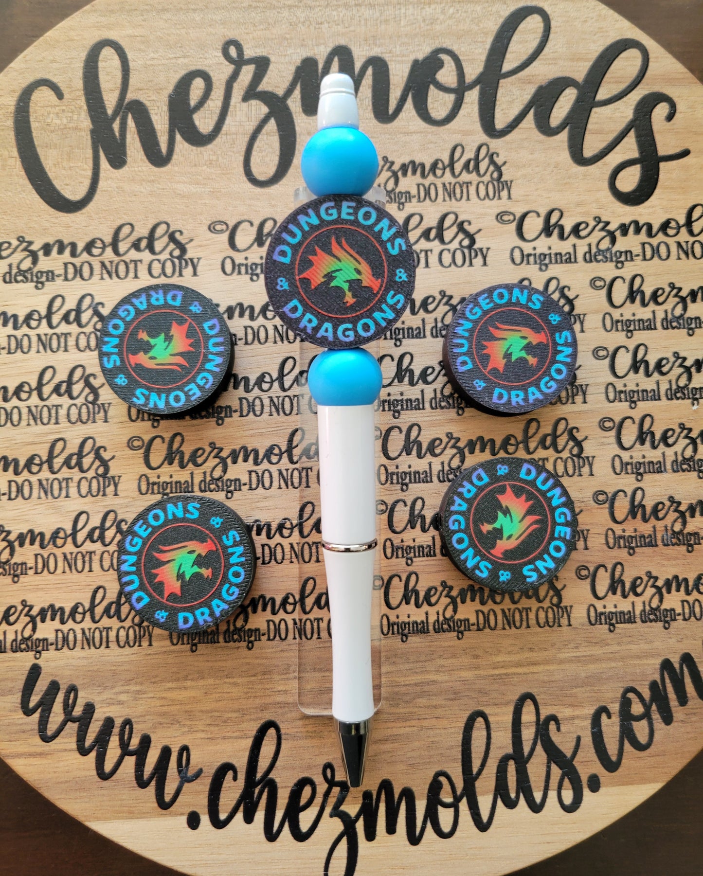 CE 3d printed focal Bead-Dungeons and dragons round