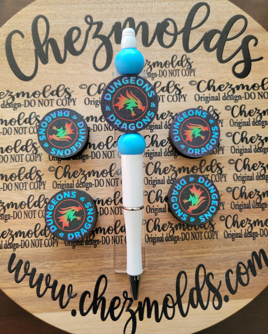 CE 3d printed focal Bead-Dungeons and dragons round