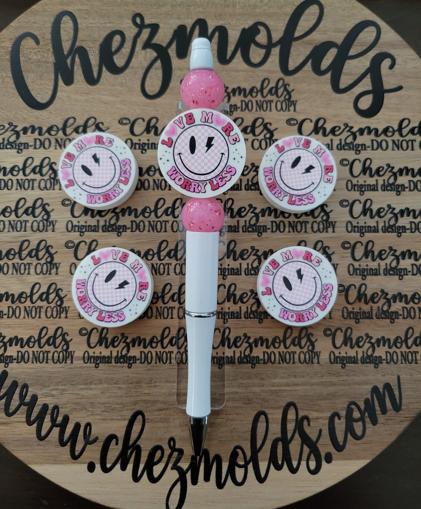 CE 3d printed focal Bead- Love more worry less