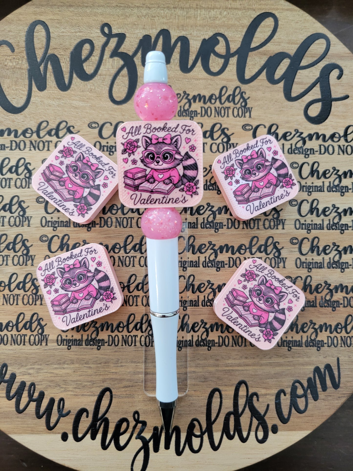 CE 3d printed focal Bead- all booked raccoon