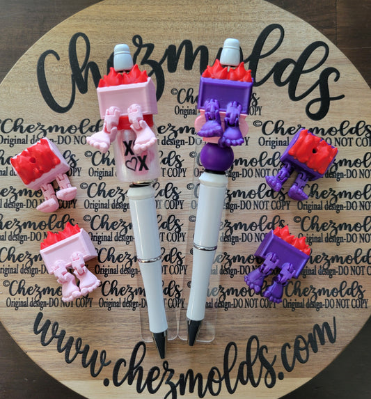 CE 3d printed focal bead- Dumpster fire kicker ( flexy feet )