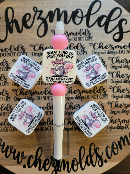 CE 3d printed focal Bead-pissed off squirrel