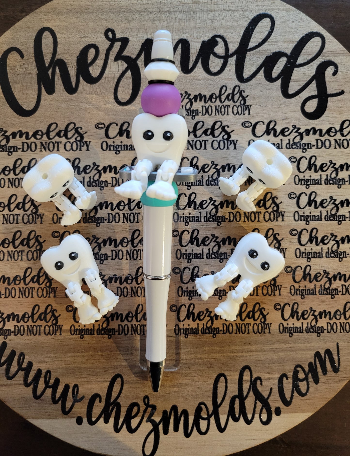 CE 3d printed focal Bead- Tooth kicker ( flexy feet )