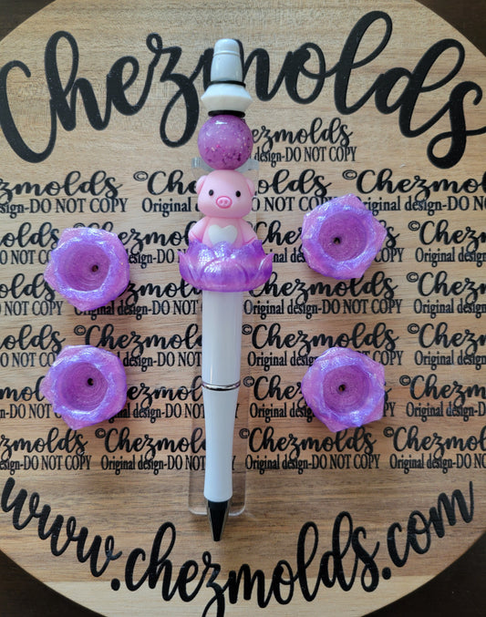 CE 3d printed focal bead-3d hollow crystal lotus