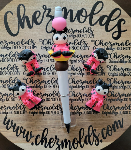 CE 3d printed focal Bead- Lovey lady bug kicker ( flexy feet )