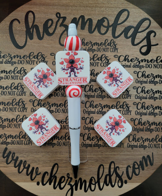 CE 3d printed focal bead-ST stranger valentine