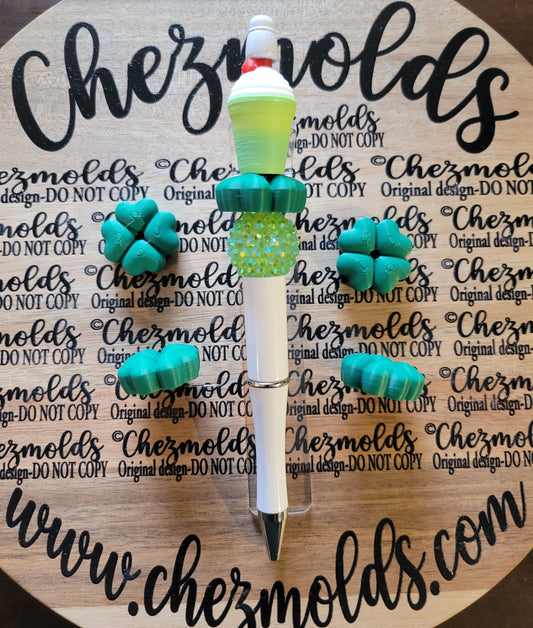 CE 3d printed focal Bead- 3D clover seat