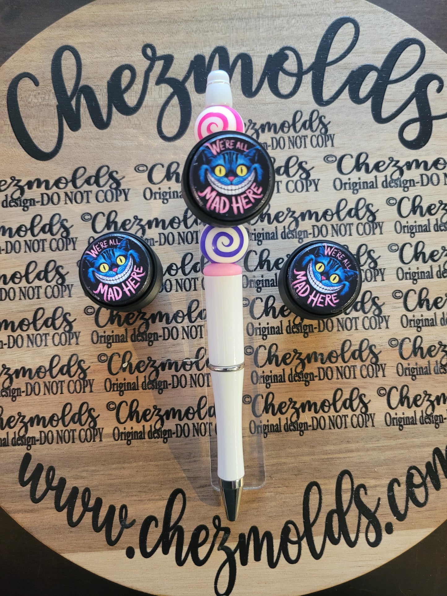 CE 3d printed Clicky button-  focal Bead-were all mad here