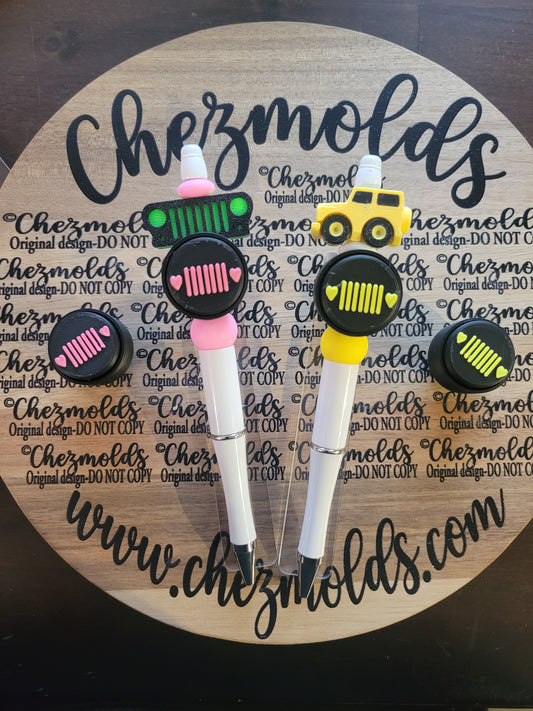 CE 3d printed Clicky button-  focal Bead-jeep