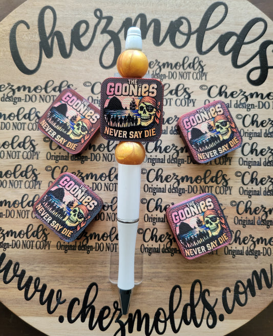 CE 3d printed focal Bead-goonies on red/black