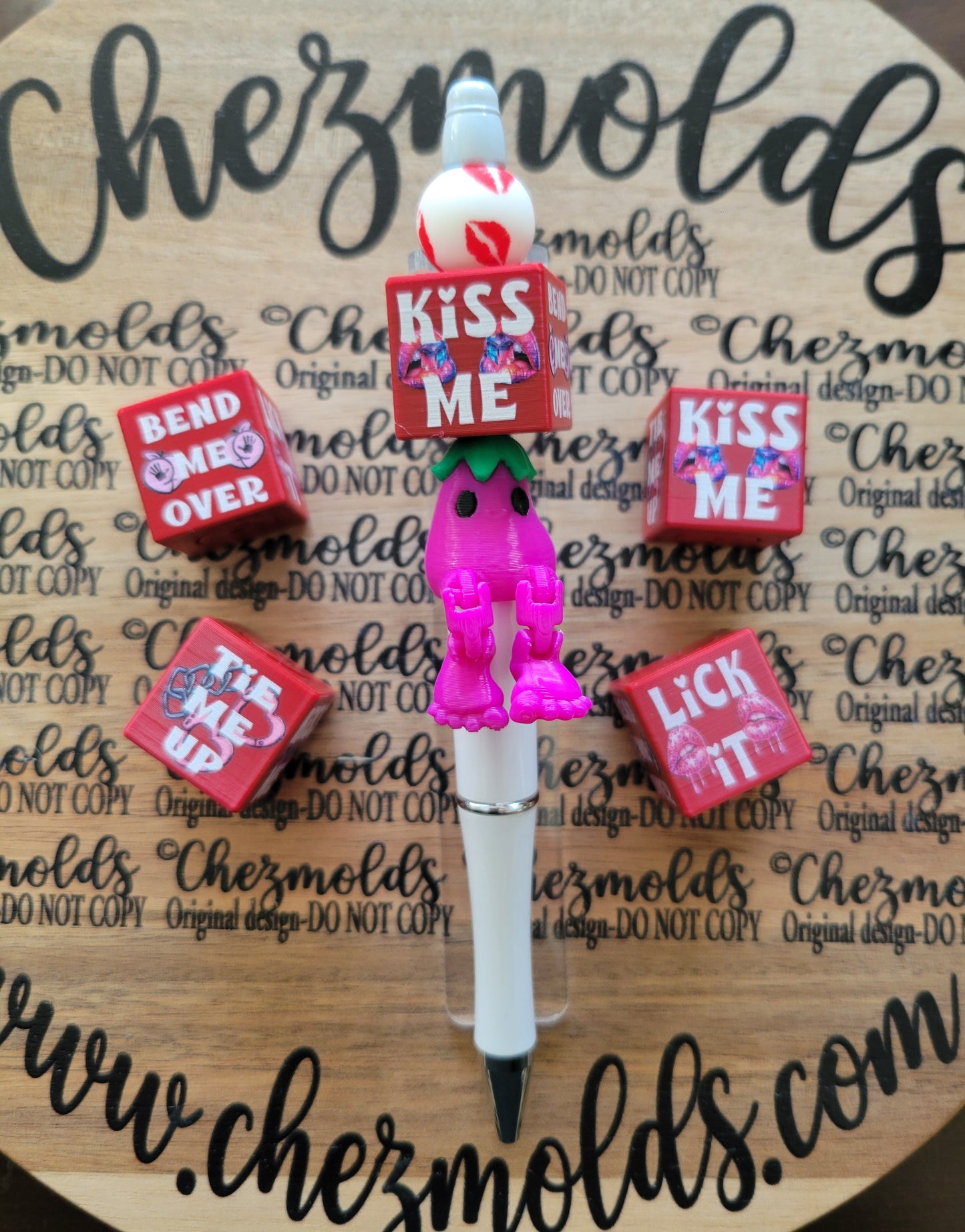 CE 3d printed focal Bead-adult dice spinner