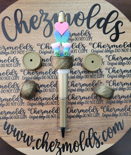 CE 3d printed focal Bead- basket seat bronze