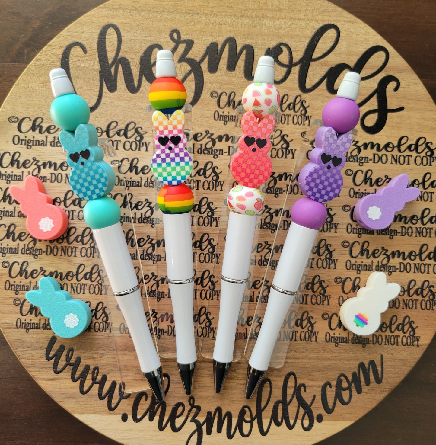 CE 3d printed focal Bead- peep checkered beads