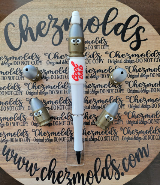 CE 3d printed focal bead-happy " pew-pew"