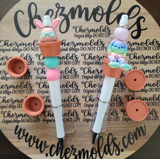 CE 3d printed focal Bead- terracotta pots