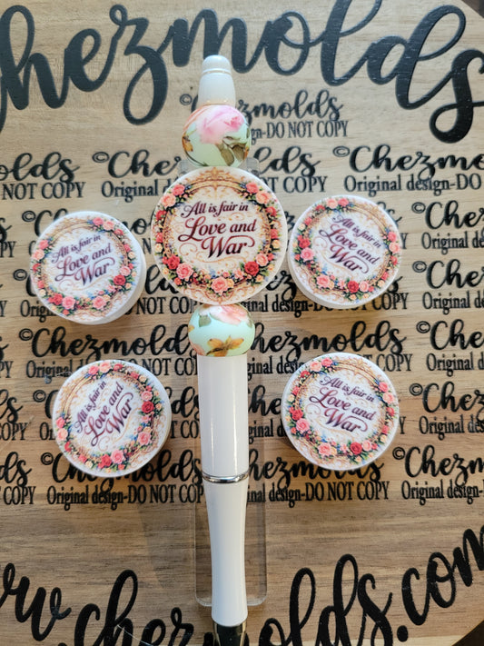 CE 3d printed focal Bead-All is fair in love and war - CG exclusive design