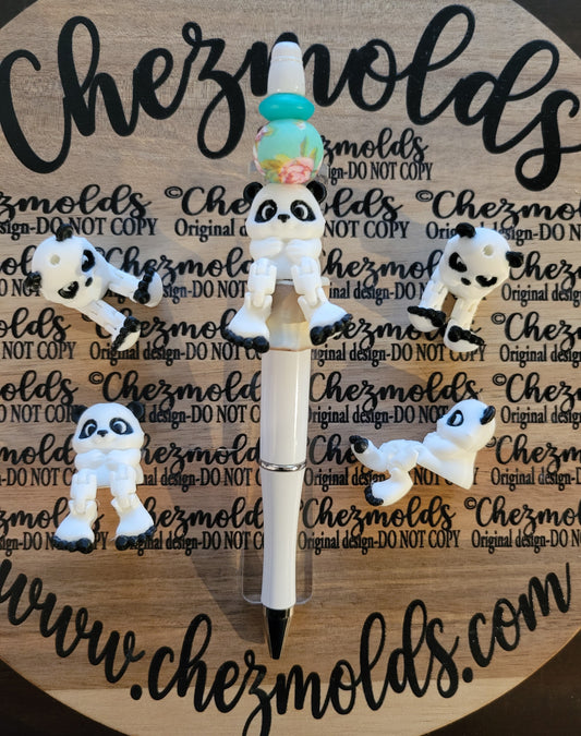 CE 3d printed focal bead-Cutey panda kicker ( flexy feet )