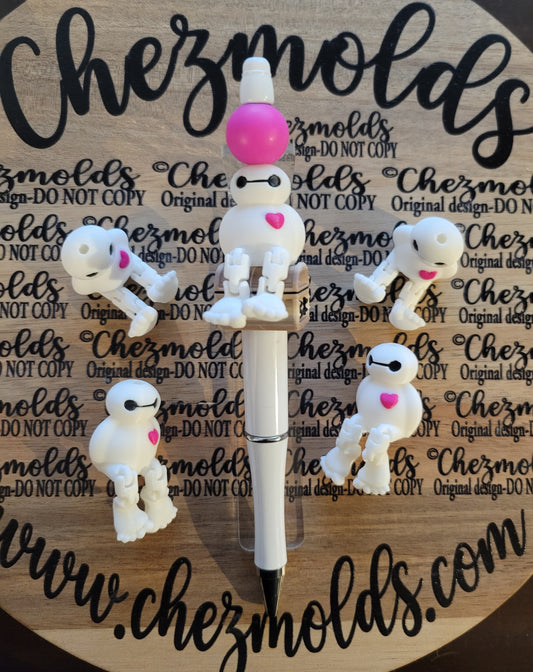 CE 3d printed focal bead- bay love kicker ( flexy feet )