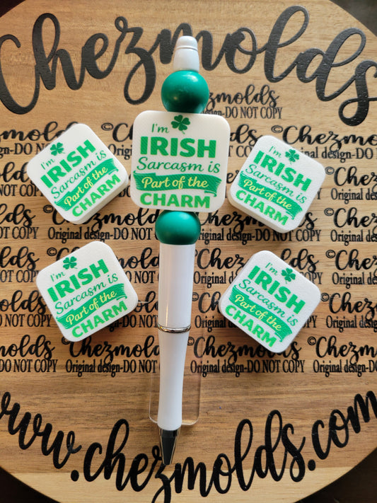 CE 3d printed focal Bead- Irish sarcasm charm- CG exclusive design