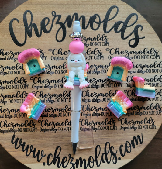 CE 3d printed focal Bead-rainbow arm chair