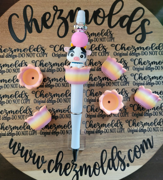 CE 3d printed focal Bead-Hollow tulip seat