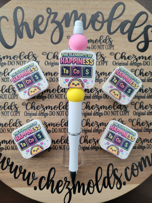 CE 3d printed focal Bead-Taco elements- CG exclusive design