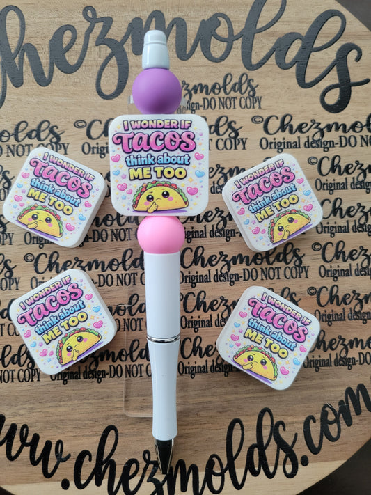 CE 3d printed focal Bead-Tacos think about me- CG exclusive design