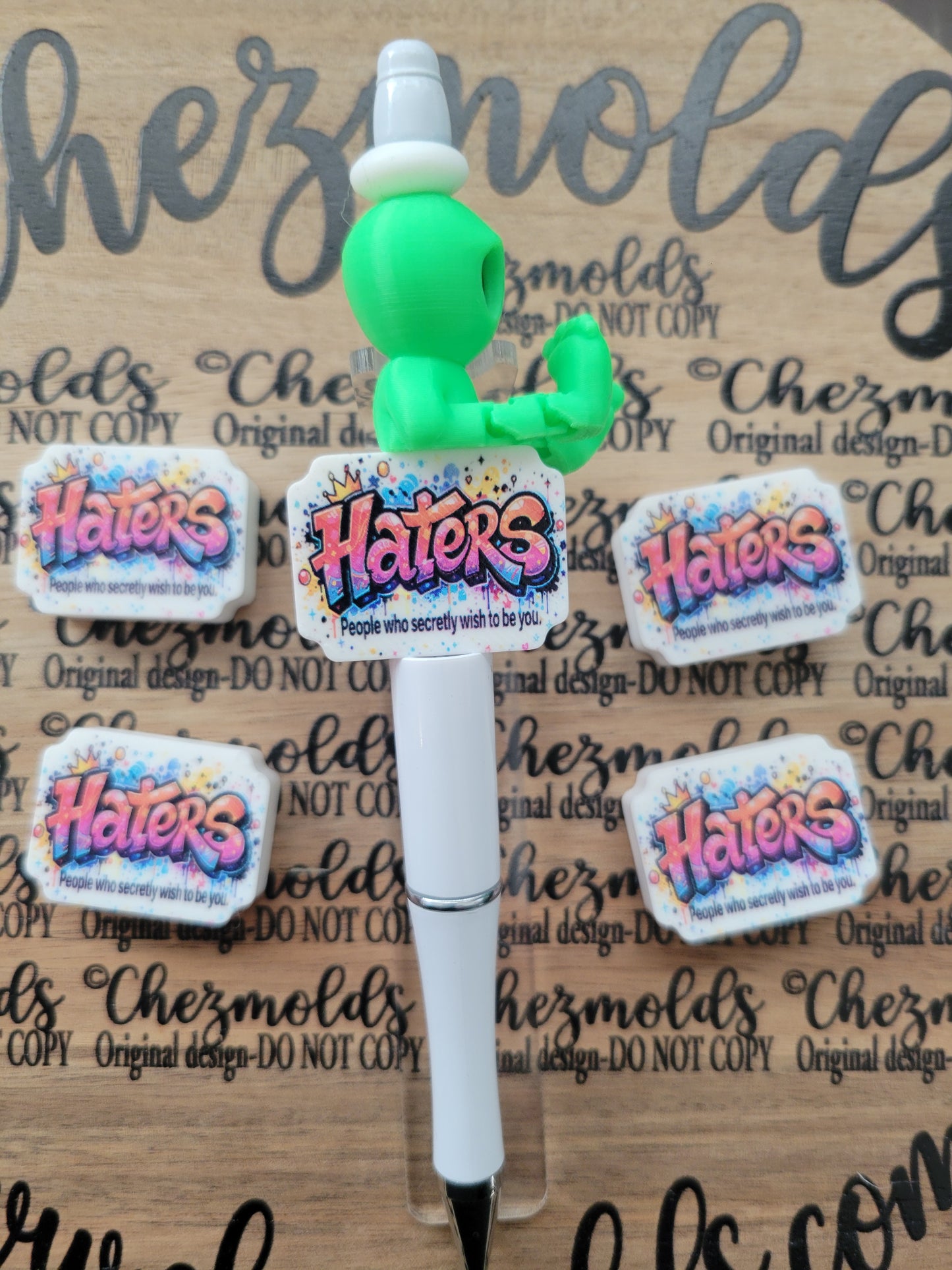 CE 3d printed focal Bead-Haters- CG exclusive design