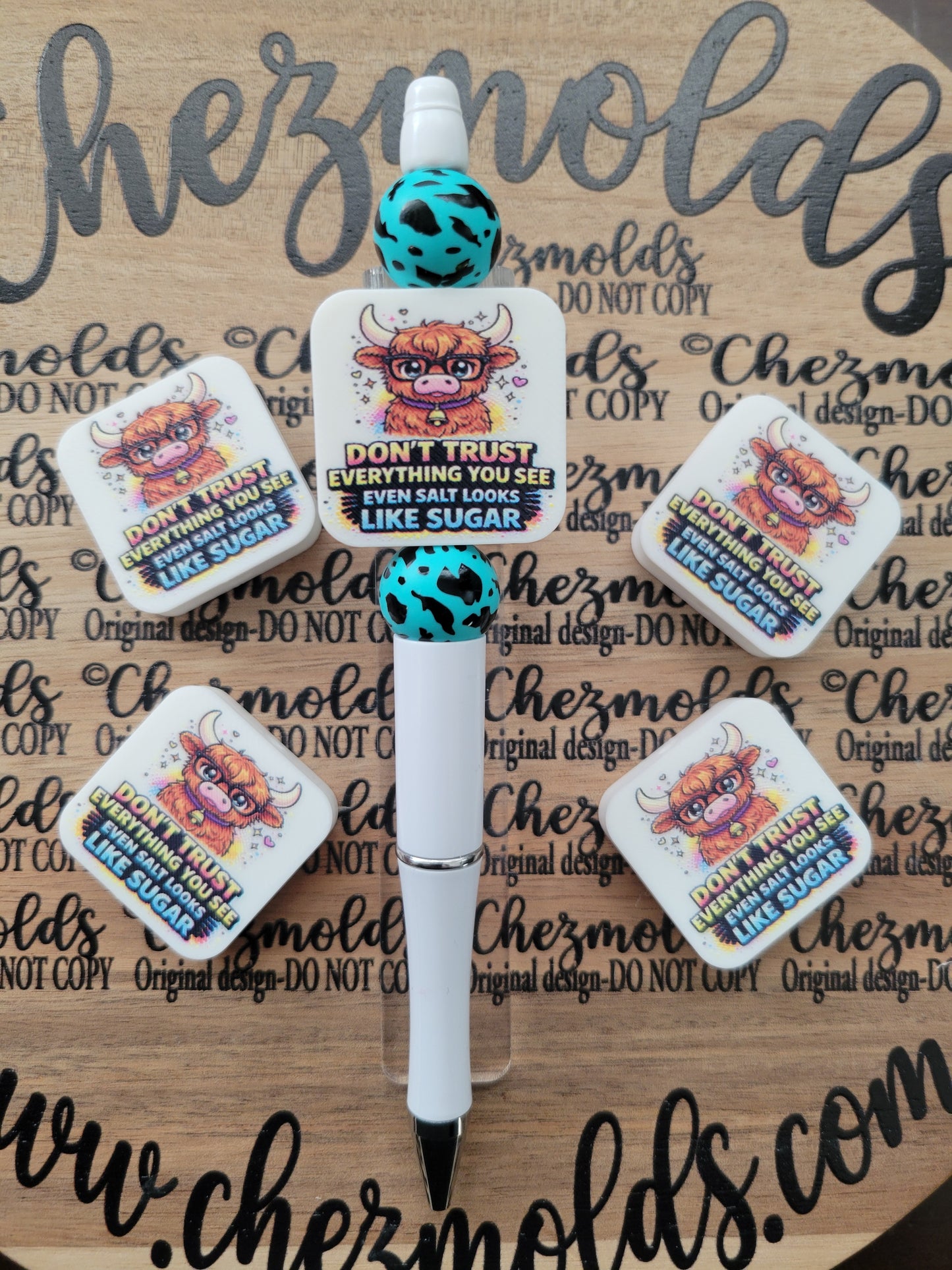 CE 3d printed focal Bead-Salty Cow- CG exclusive design