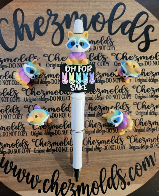 CE 3d printed focal Bead-LE Easter raccoon ( non kicker )