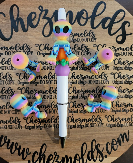 CE 3d printed focal bead-LE- easter alien kicker ( flexy feet )