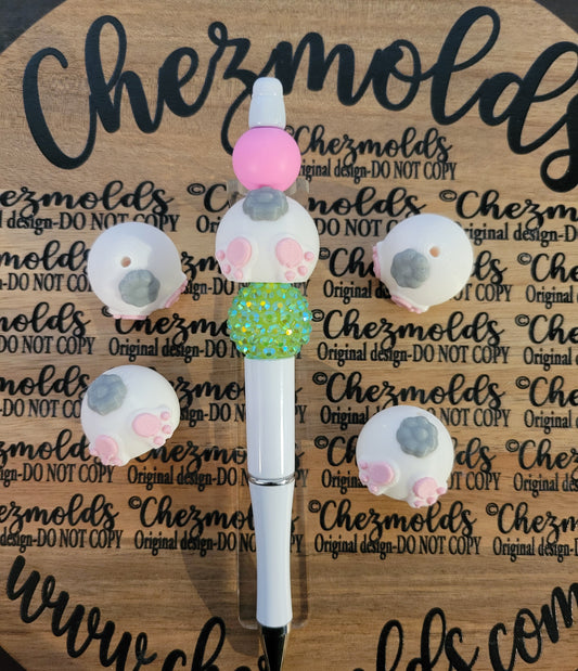 CE 3d printed focal Bead-Bunny bum shaker