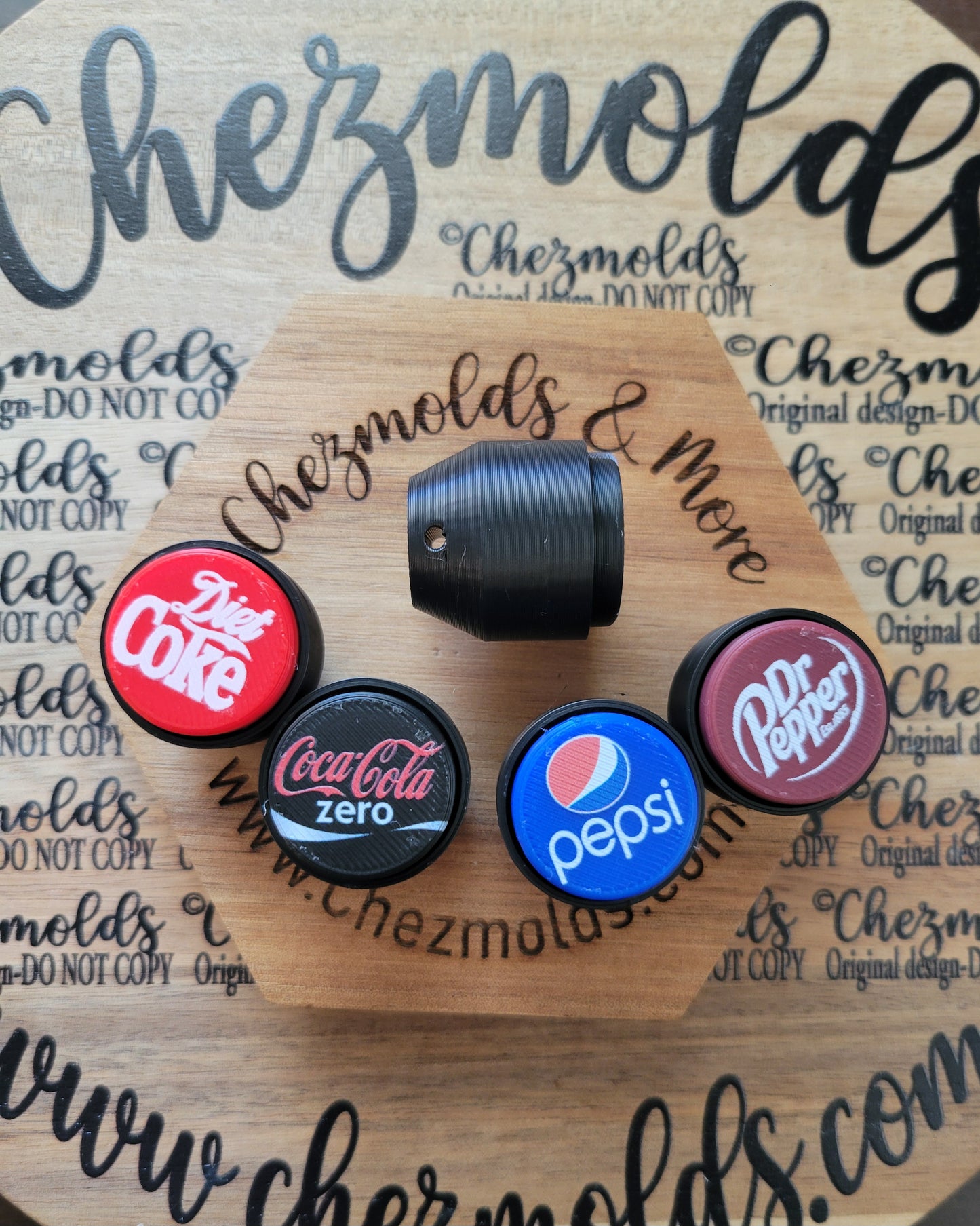 CE 3d printed Clicky button-  focal Bead-soda