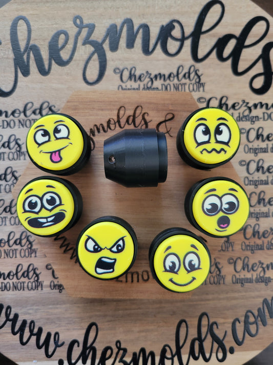 CE 3d printed Clicky button-  focal Bead-faces