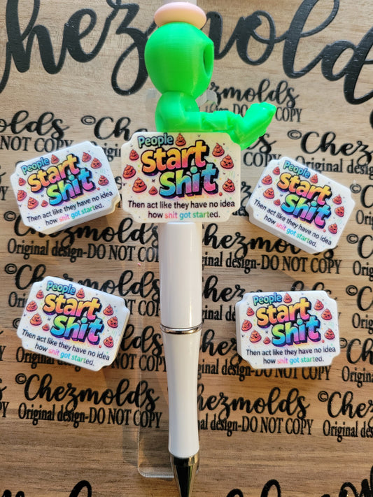 CE 3d printed focal Bead- People start sh*t - CG exclusive design