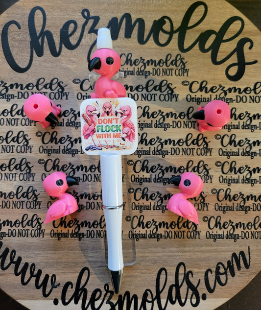 CE 3d printed focal Bead-Cutie flamingo (NONK)