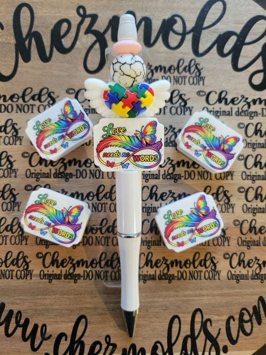CE 3d printed focal Bead-Love needs no words - CG exclusive design